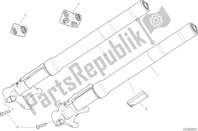 All parts for the Front Fork of the Ducati Supersport S 937 2020